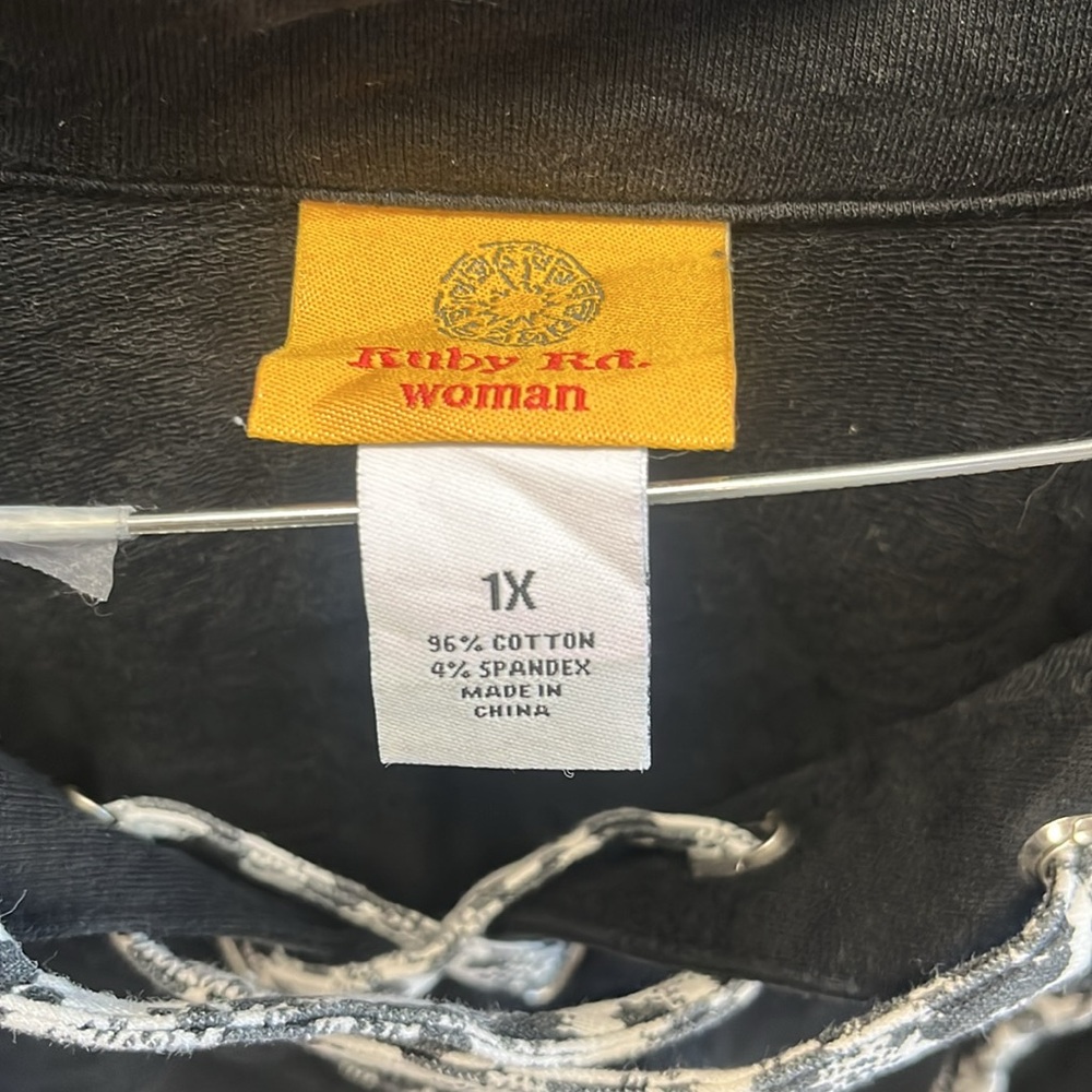 Ruby Rd. Black Lace-Up Jacket - Picture 2 of 7